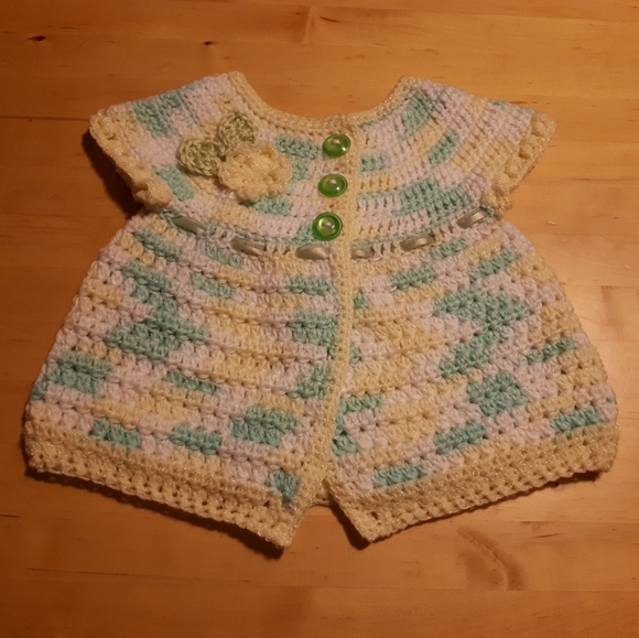 Beautiful Crochet Baby Cardigan💛 | Brand New | Size 0-3 Months - Picture 3 of 9